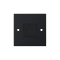 Selectric DSL11-02 Light Switch 2 Gang 2 Way SP 10A (Matt Black)