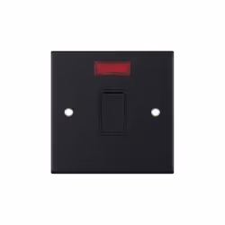 Selectric DSL11-16 Double Pole Switch with Neon 20A (Matt Black)