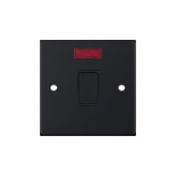 Selectric DSL11-16 Double Pole Switch with Neon 20A (Matt Black)