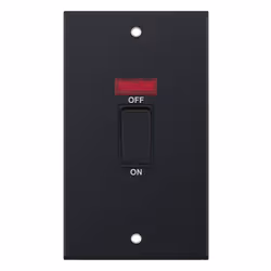 Selectric DSL11-18 Double Pole Switch with Neon 45A 2 Gang Matt Black
