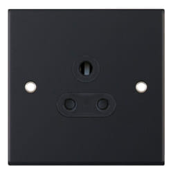 Selectric DSL11-26 Unswitched Roundpin Socket 5A 1 Gang (Matt Black)