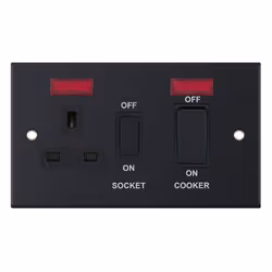 Selectric DSL11-31 Cooker Control Unit with Neons 45A (Matt Black)