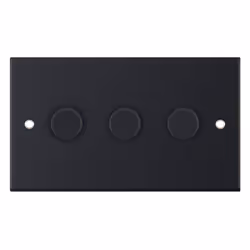 Selectric DSL11-66 LED Dimmer Switch 3 Gang 2 Way 5-100W (Matt Black)