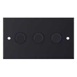 Selectric DSL11-66 LED Dimmer Switch 3 Gang 2 Way 5-100W (Matt Black)