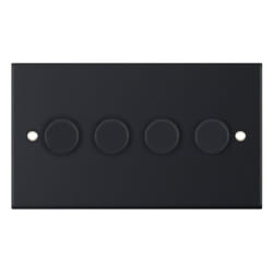 Selectric DSL11-67 LED Dimmer Switch 4 Gang 2 Way 5-100W (Matt Black)