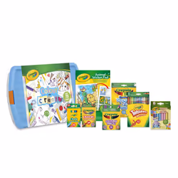 Crayola Colour and Create Tub - Assortment of Crayons, Coloured Pencils, Washable Marker Pens, Coloured Chalk, Colouring Book