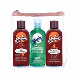 Malibu Fast Tanning Oil SPF4 Bronzing Tanning Oil & Aloe Vera Travel Bag 3 x 100ml