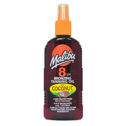 Malibu Bronzing Tanning Oil 200ml SPF8 with Coconut