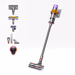 Dyson V15 Detect Absolute, 2-in-1 stick vacuum, Bagless, Yellow, Nickel, Dry, Filtering, LCD