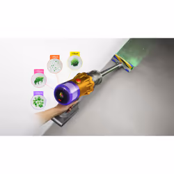 Dyson V12 Detect Slim Absolute 2-in-1 stick vacuum Battery Dry Bagless Nickel, Yellow