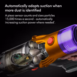 Dyson V12 Detect Slim Absolute 2-in-1 stick vacuum Battery Dry Bagless Brushed iron, Yellow - Additional view 6