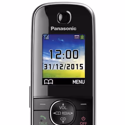 Panasonic 53539 Trio Handset Cordless Home Phone with Nuisance Call Blocker and LCD Colour Display - Black