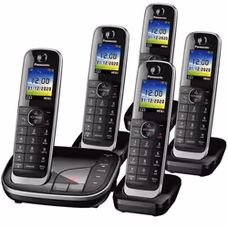 Panasonic KX-TGJ324EB Cordless Phone, Quad Handset