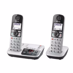 Panasonic KX-TGE522, DECT telephone, Wireless handset, Speakerphone, 150 entries, Caller ID, Silver