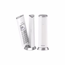 Panasonic KX-TGK212SP, DECT telephone, Wireless handset, Speakerphone, 50 entries, Caller ID, Silver, White