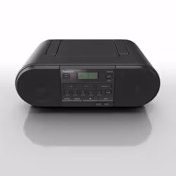 Panasonic RX-D500E-K Powerful & Portable CD Radio with Sound Booster,, Portable, Analog, FM, 20 W, LCD, Black