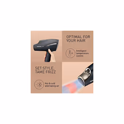Panasonic EH-NA9J Advanced Folding Hair Dryer with Diffuser, Nanoe & Double Mineral Technology â Reduces Frizz, Damage and Split Ends, Black &