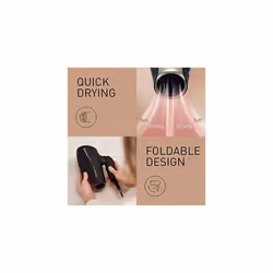 Panasonic EH-NA9J Advanced Folding Hair Dryer with Diffuser, Nanoe & Double Mineral Technology â Reduces Frizz, Damage and Split Ends, Black &