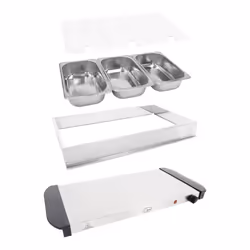 Quest 16520 Compact Buffet Server and Warming Tray / 3 x 1.2L Trays, 200W