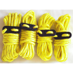 4 Yellow High-Visibility Guylines | Tent Ropes