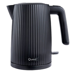Quest 1.5 Litre Cordless Kettle / Stylish Modern Grooved Design / Spout Filter / Overheat Protection / 3000W Fast Boil - Black