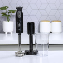 Quest 32129 Handheld Stick Blender & Masher / Ergonomic Design with Detachable Stick / Turbo Setting / Titanium Blade / 750ml Beaker / Anti-Splash