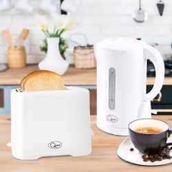 Quest Modern Kettle & Toaster Sets / 1.7L Kettle & 2 Slice Toaster - White
