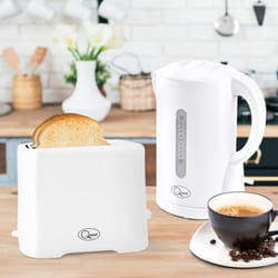 Quest Modern Kettle & Toaster Sets / 1.7L Kettle & 2 Slice Toaster - White