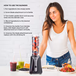 Quest 34029 Personal Blender & Smoothie Maker / 2 600ml Portable Bottles / Black - Additional view 5