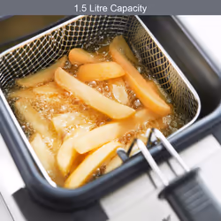 Quest 34250 1.5 Litre Stainless Steel Deep Fat Fryer / Easy Clean, 900W