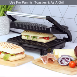 Quest 34340 Compact Panini Press and Grill / Twin Non-Stick Plates