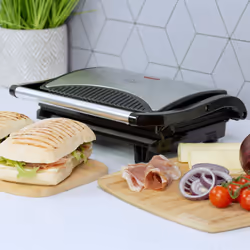 Quest 34340 Compact Panini Press and Grill / Twin Non-Stick Plates