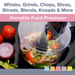 Quest 34800 Multifunctional Food Processor / 6-in-1 Chopper, Blender, Grinder & More / 2 Litre Bowl / 3 Speed Settings + Pulse / Dishwasher Safe Parts