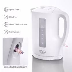 Quest 35019 1.7 Litre White Kettle / Spout Filter, Water Level Indicator