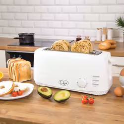Quest 35049 4-Slice Toaster with Extra Wide Slots / 1400W, White