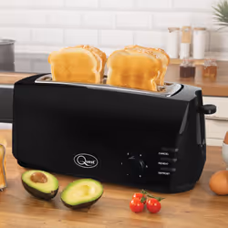 Quest 35069 4-Slice Toaster with Extra Wide Slots / 1400W, Black