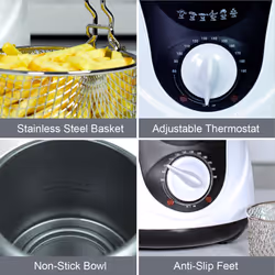 Quest 35150 1L Deep Fat Fryer / Non-Stick Basket With Removable Handle