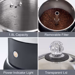 Quest 35200 1.8L Electric Coffee Percolator with Integrated Filter