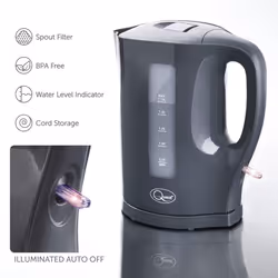 Quest 35219 1.7 Litre Grey Kettle / Spout Filter, Water Level Indicator