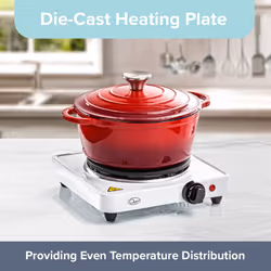 Quest 35240 Electric Single Hob / Hot Plate with 5 Temperature Settings / 1500W Hob / Portable, Ideal for Camping, Caravans & Travelling