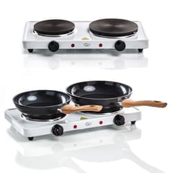 Quest 35250 Electric Twin Hob/Hot Plate with Temperature Control