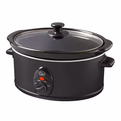 Quest Black Slow Cookers / Compact Stainless Steel / 3 Temperature Settings / Toughened Glass Lid / Dishwasher Safe Bowl - 3. ...