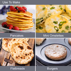 Quest 35319 Mini Pancake Maker and Grill / 6 Non-Stick Moulds, Easy Use
