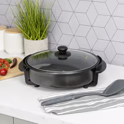 Quest 35410 30cm Multi-Function Aluminium Electric Cooker Pan with Lid