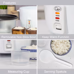 Quest 35450 2.5L Rice Cooker / Non-Stick Removable Bowl + Accessories