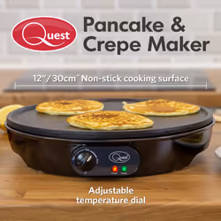 Quest 35540 Electric Pancake & Crepe Maker / 12" Non-Stick Hot Plate