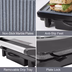 Quest 35609 Deluxe Health Grill with Panini Press & Sandwich Toaster