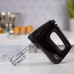 Quest Hand Mixers with Storage Case / Handheld Electric Whisk / With Flat Beaters, Dough Hooks & Whisk / 6 Speed Control / On ...
