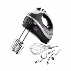 Quest 35810 Black Electric Hand Mixer / Complete With Chrome Beaters, Dough Hooks & Balloon Whisk - Additional view 6