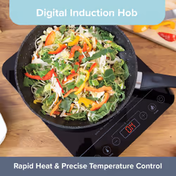 Quest 35839 Digital Single Induction Hob/Hot Plate, Heat & Timer Control